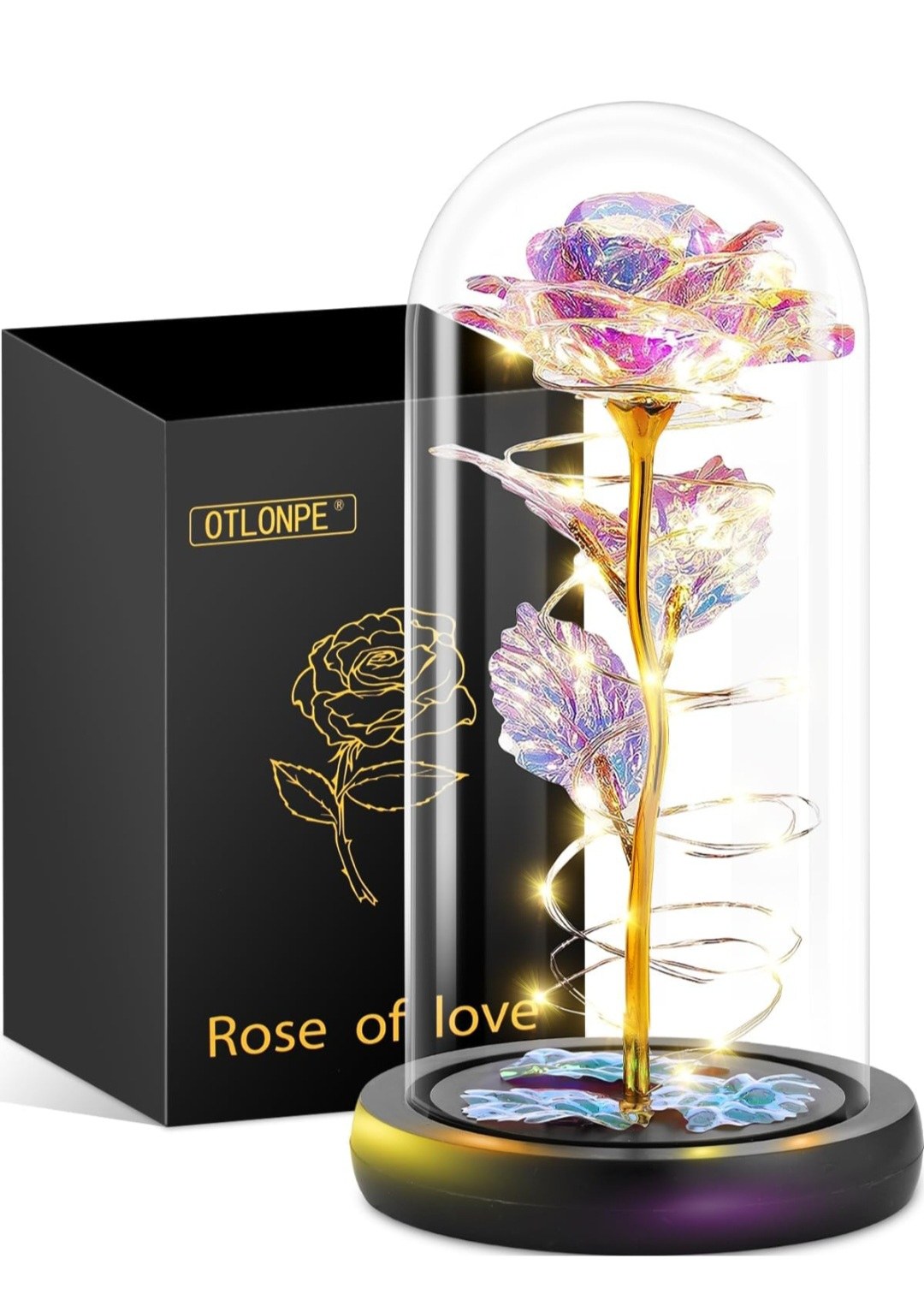 Simple LED lights ✨️ Glass Rose
