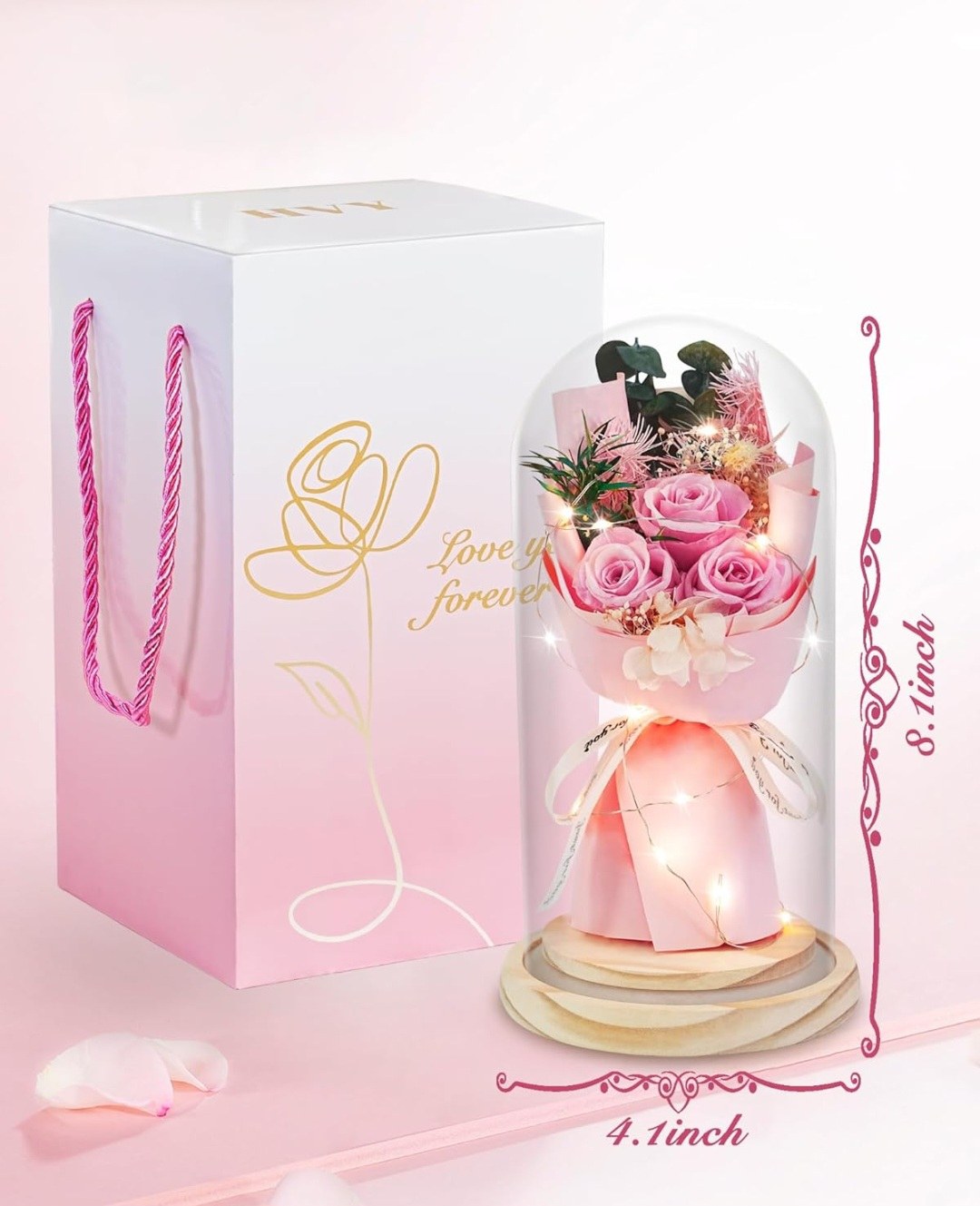 Premium LED lights ✨️ Glass Rose